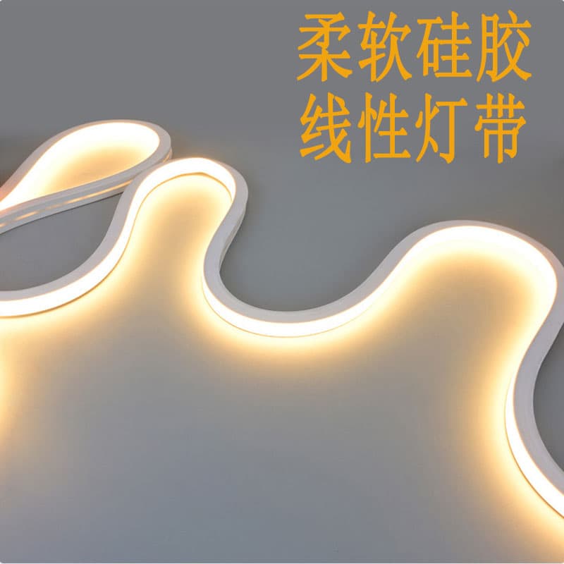 Flexible Arc-Shaped Silicone Soft Light Strip Embedded Line Light Outdoor Waterproof Fire-Resistant Flexible Neon Linear Light Channel
