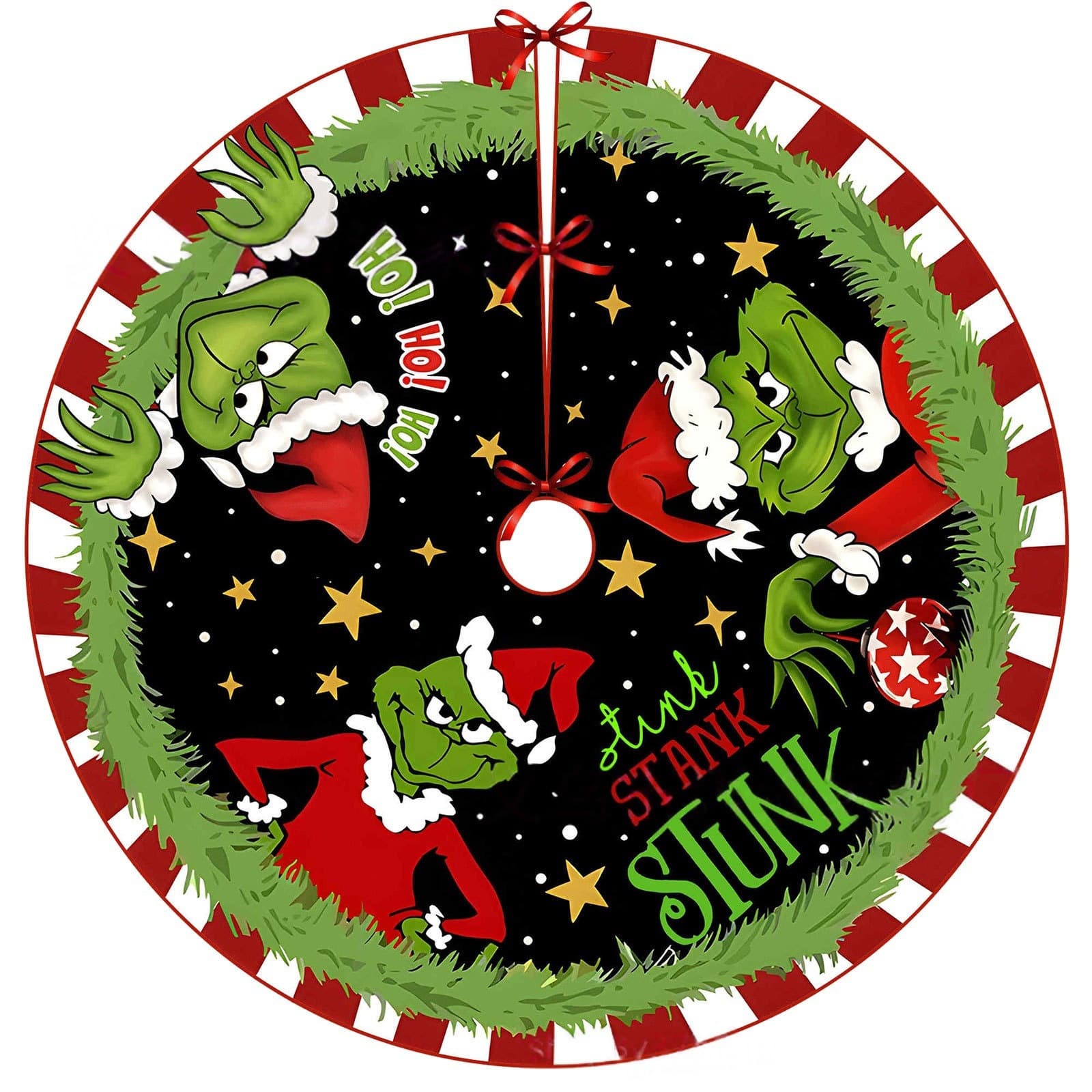 Cross-border new Christmas tree skirt Grinch Christmas holiday party decoration tree skirt decorative ornaments tree skirt