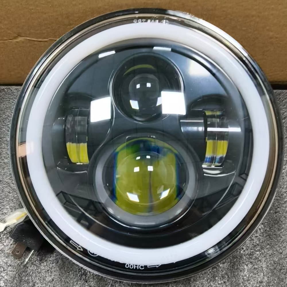 7-inch Wrangler Full Round Lens LED Headlight for Harley Davidson Land Rover Defender Hummer H2 H3 Car Light Modification