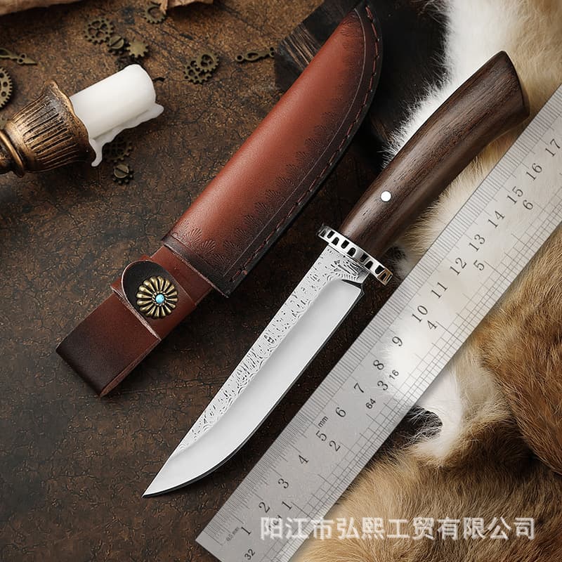 Nordic Outdoor Straight Knife Survival Knife Camping Tactical Small Hunting Knife Cross-border Knife Portable Fruit Meat Handmade Knife