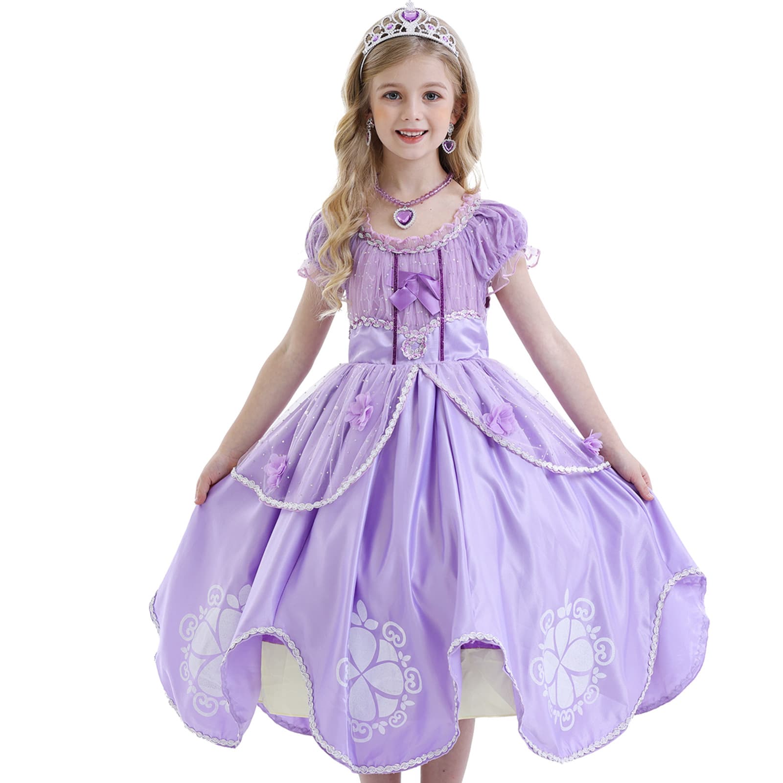 2025 cross-border Sophia flower tutu skirt girls dress Sophia princess dress with accessories Sophia