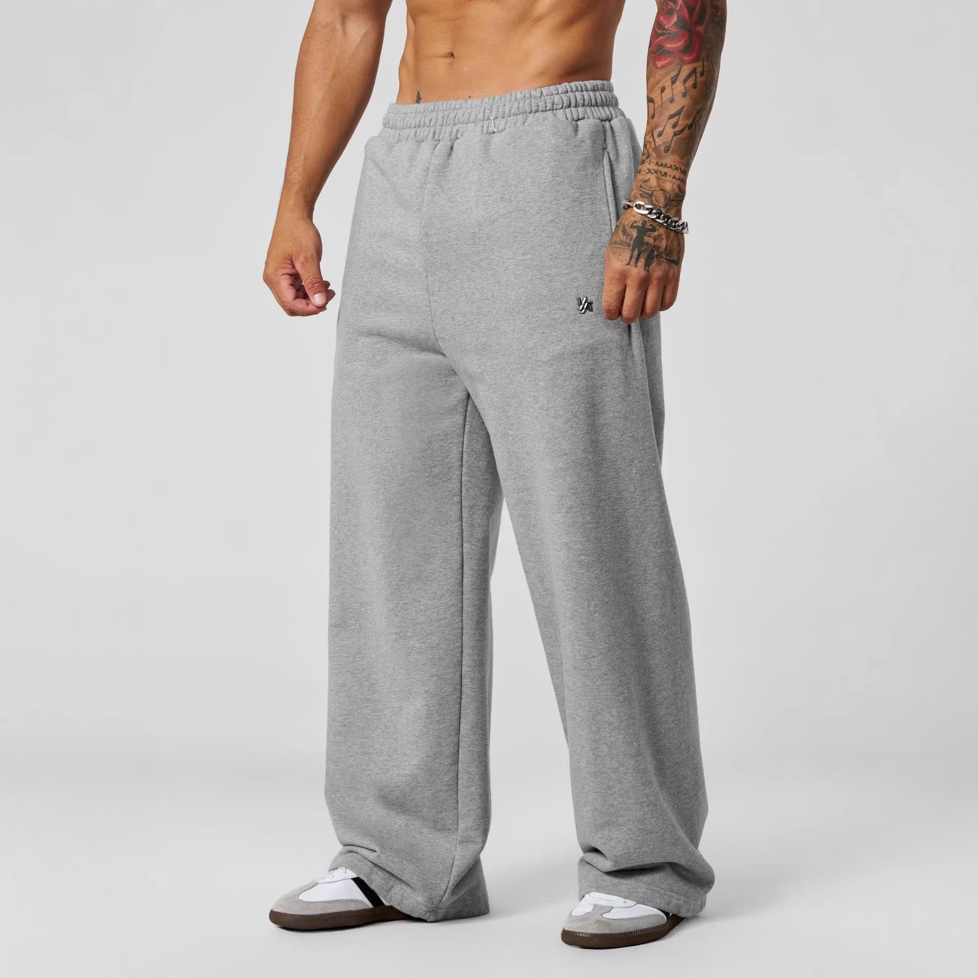 YOUNGLA American Trendy New Men's Sports Pants Fashion Sports Fitness Basketball Training Casual Straight Leg Long Pants