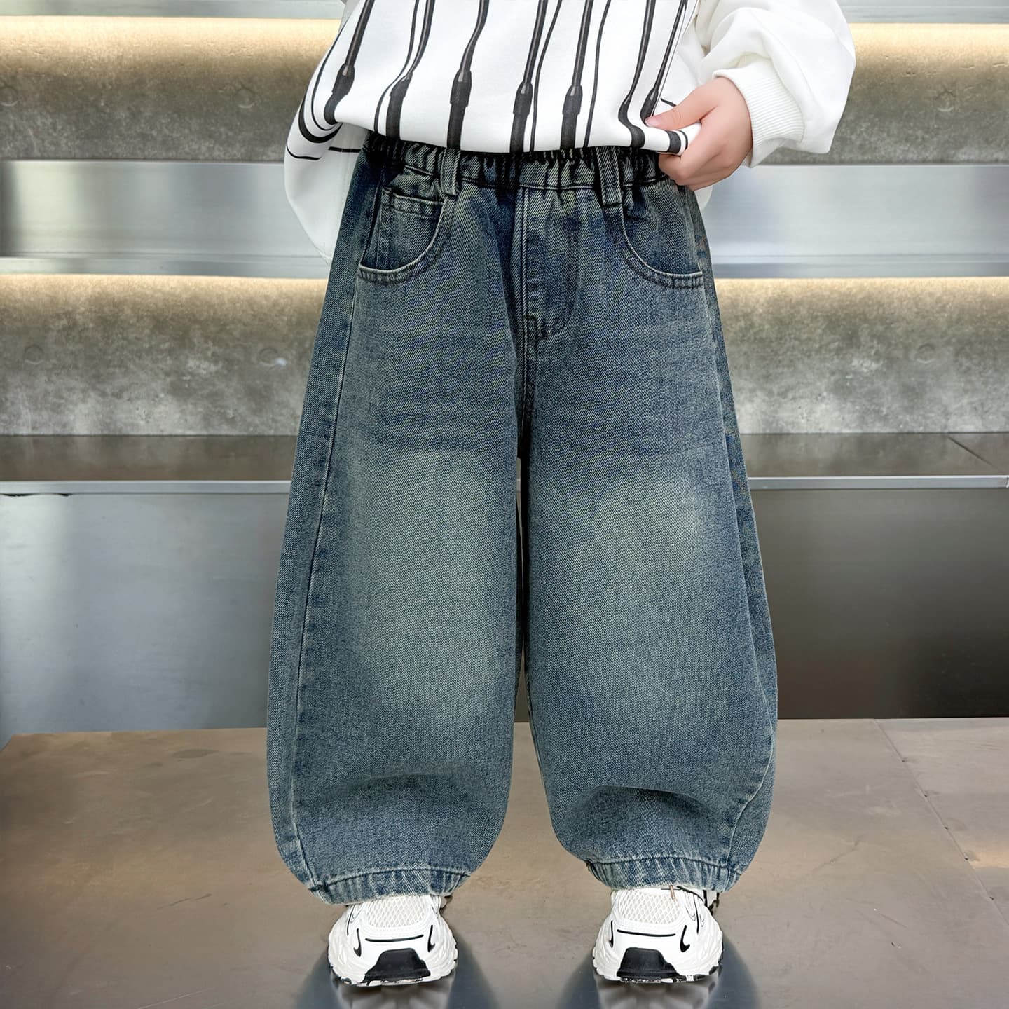 2206 Boys Jeans 2026 New Spring and Autumn Kids Pants Korean Style Baby Fall Straight-Leg Casual Trousers Trendy