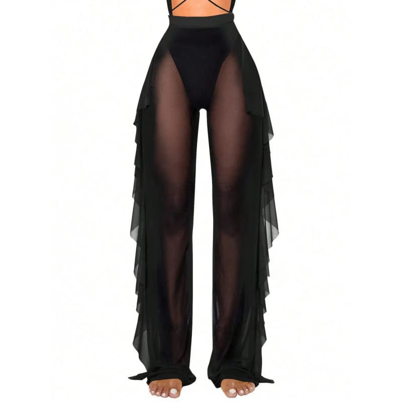 M 67410 Ruffle Sheer Mesh Pants