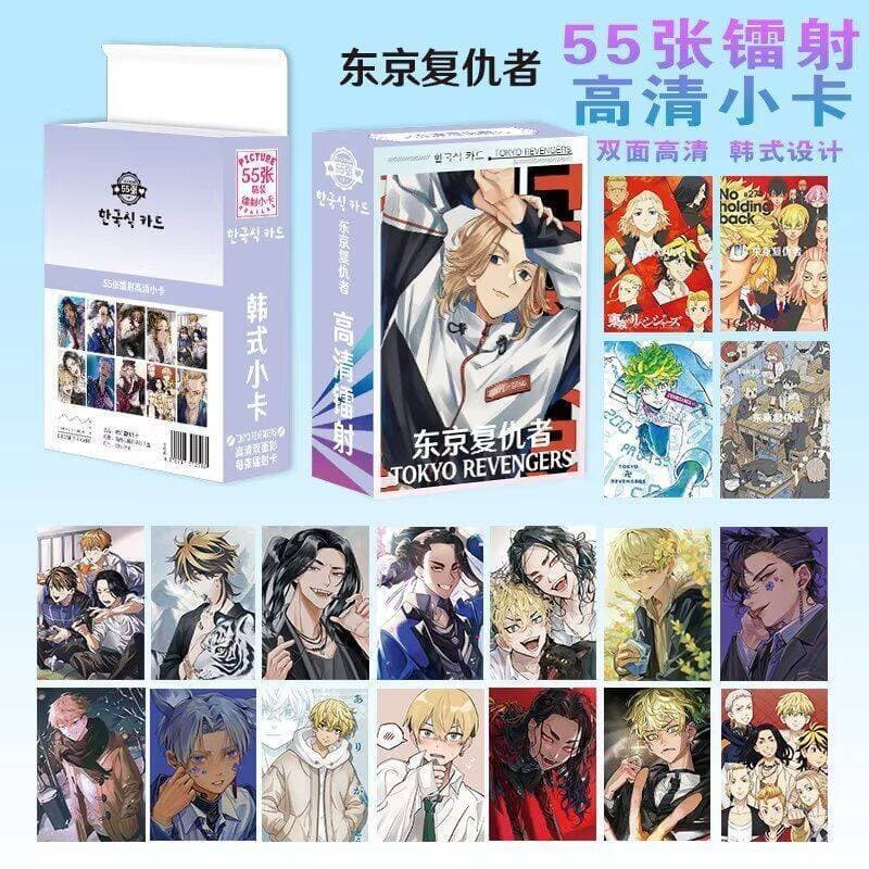 Tokyo Revengers Laser Card 55-Pack Rounded Corners 3-Inch Photo High-Definition Small Card Print LOMO Flash Card Custom Card Deck