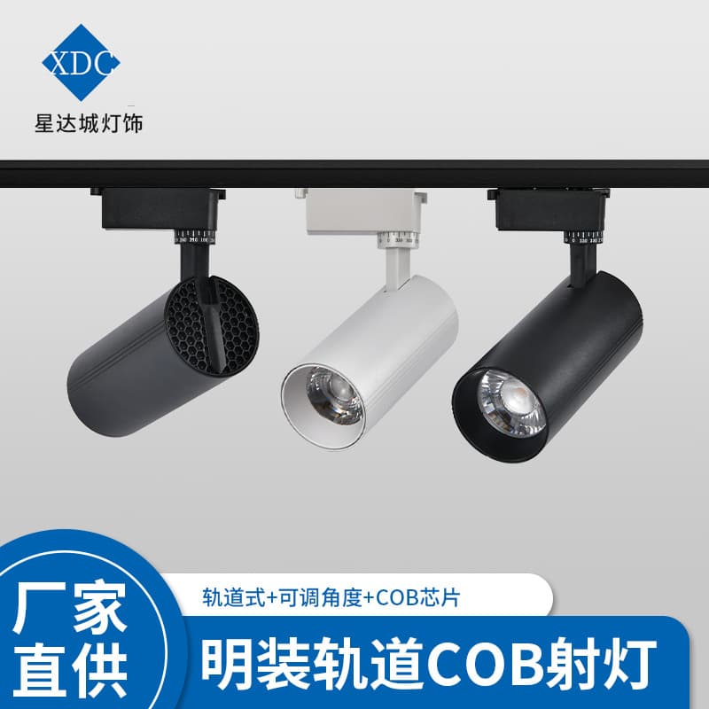 Full Spectrum COB Track Spotlights Guide Rail Lights for Clothing Store Background Walls, Commercial Ultra-Bright Spotlight Two-Wire Track Lights