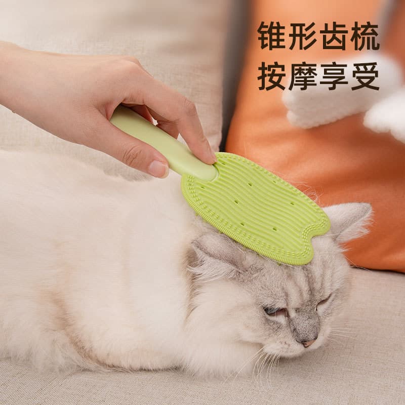 Massage & Deshedding Comb 2-in-1 Pet Hair Remover, Fur Cleaning Tool for Multi-Pet Grooming Care