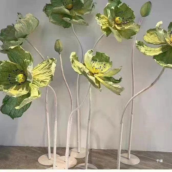 Wedding Props Iron Steel Base Round Paper Flower Stand Outdoor Wedding Decoration Floor Stand White Pole