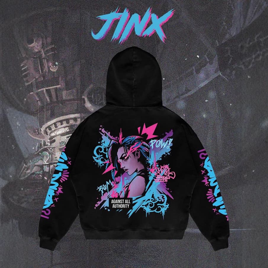 Popular Arcane League Jinx Graphic Hoodies All Anime Characters