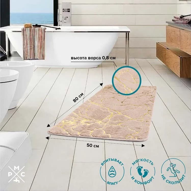 Bathroom floor mats, stain-resistant anti-slip mats, bathroom door absorbent foot mats, simple household hot stamping rabbit fur floor mats