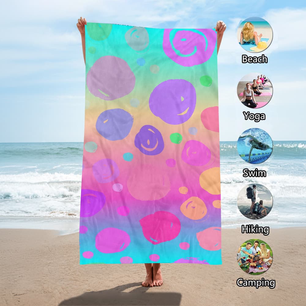 Microfiber Beach and Seaside Enlarged Bath Towels, Quick-dry Absorbent Digital Printed Beach Towels, Swimming Sun Protection Shawl