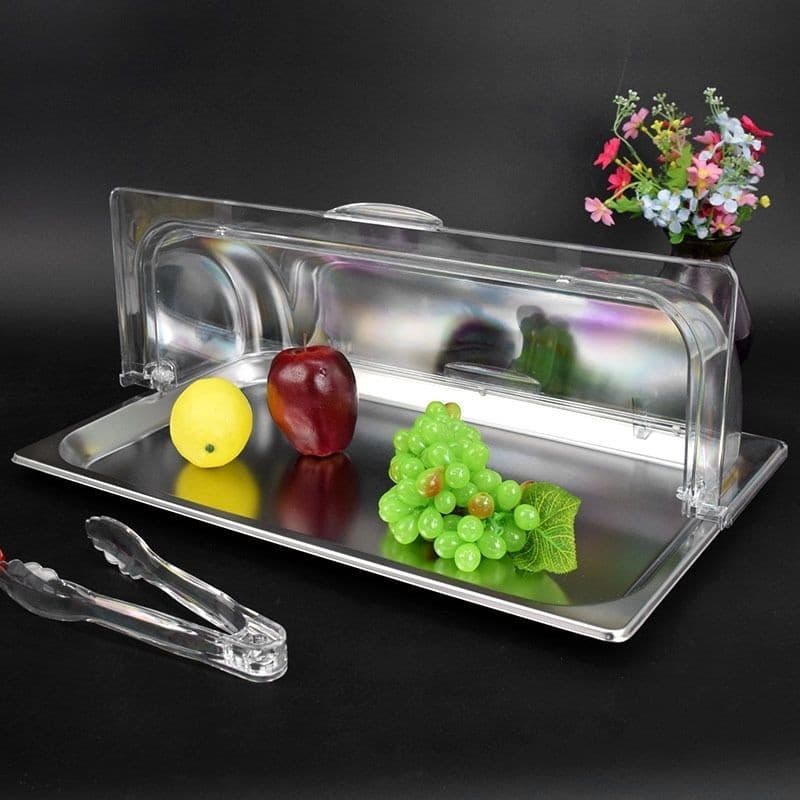 Square Buffet Lid, Fresh-Keeping Cover, Transparent Acrylic Food Cover, Cake Dessert Flip Lid, Dust Cover
