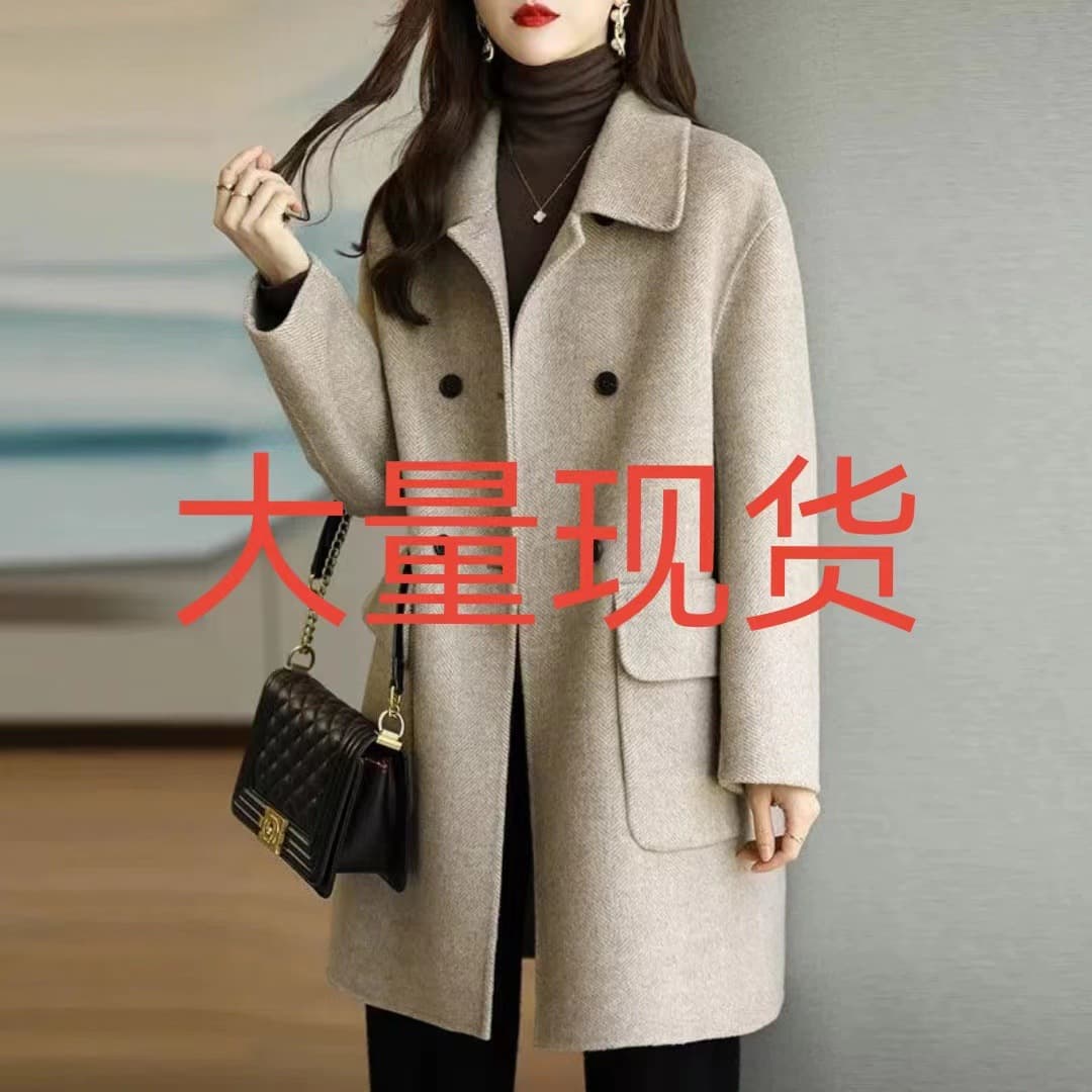 Wool Coat for Women 2025 Autumn/Winter New Brown Thickened Korean Style Slimming Mid-Length Wool Coat