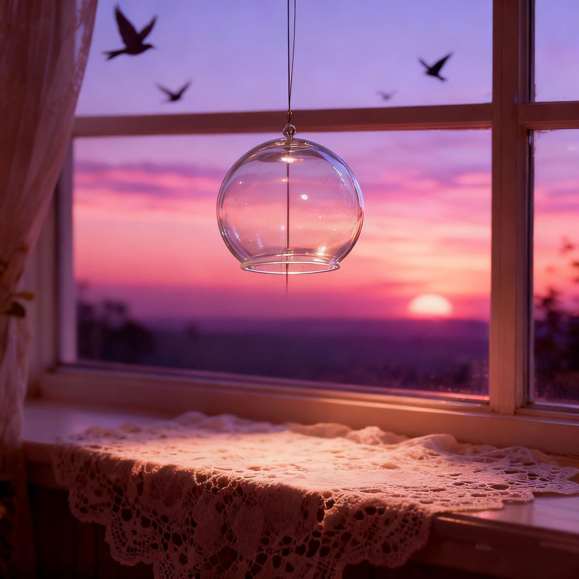Direct sales new 2-3cm glass hollow PET spherical lamp cover, mall decoration hanging ball bell wind chime cover.