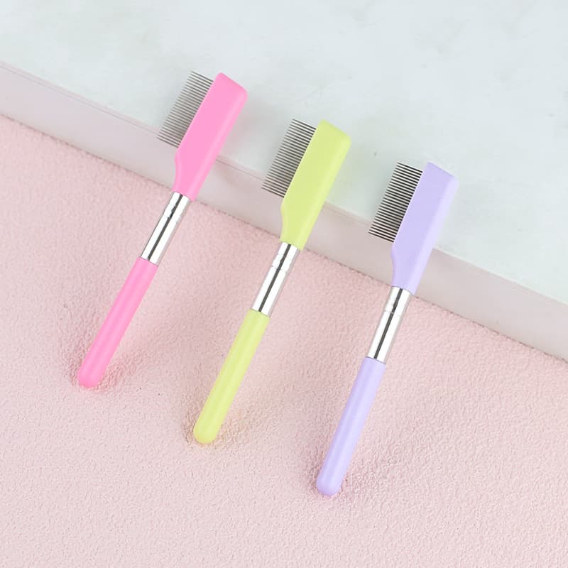 Eyelash Extension Straight Steel Needle Comb for Removing Clumps, Clear Separation, Stainless Steel Eyelash Brush and Brow Comb
