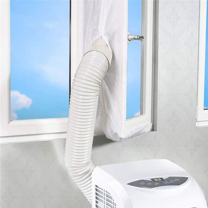 Sliding Door Sealing Cloth Mobile Air Conditioner Soft Sealing Board with Two Holes for Window Air Conditioner Windproof Curtain