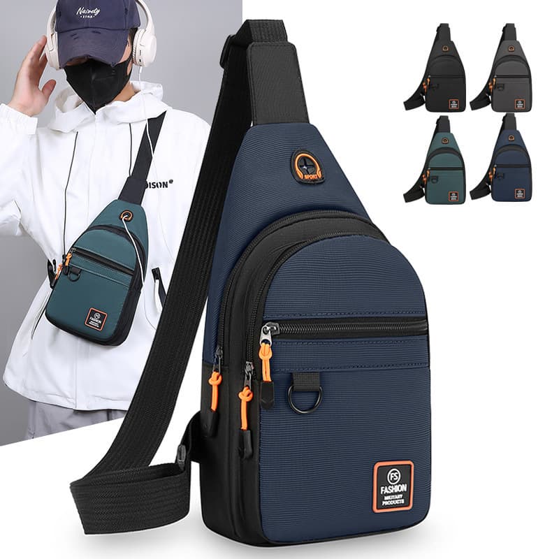Men's Chest Bag, Personalized Trendy Single Shoulder Crossbody Motorcycle Bag, Large Capacity Durable Riding Waist Pack, New Commuter Bag