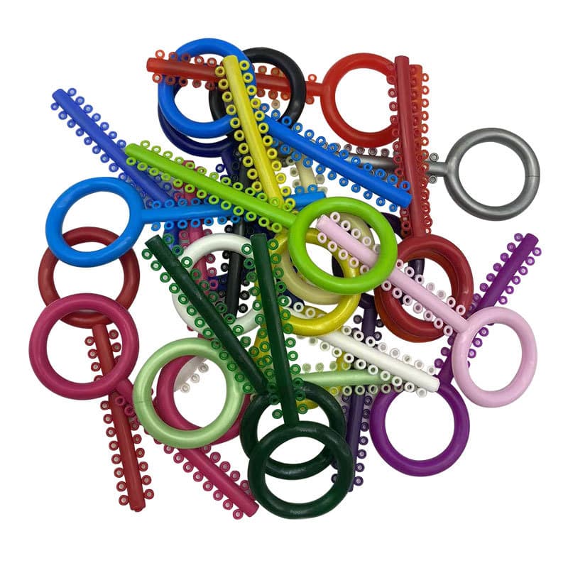 Dental Teaching Supplies Ligature Ties Key-Type Plastic Colored Ties Clear Ties 40 Pieces Orthodontic Cross-Border Export