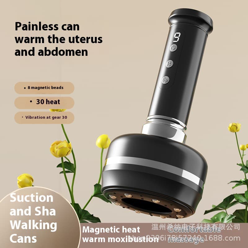 New electric cupping and scraping device for unblocking meridians, home use, LCD smart vacuum cupping and massage device