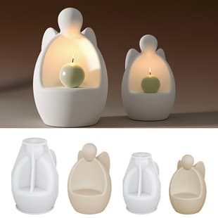 DIY Angel Candle Holder Epoxy Mold Wing Angel Candle Holder Plaster Decoration Silicone Mold