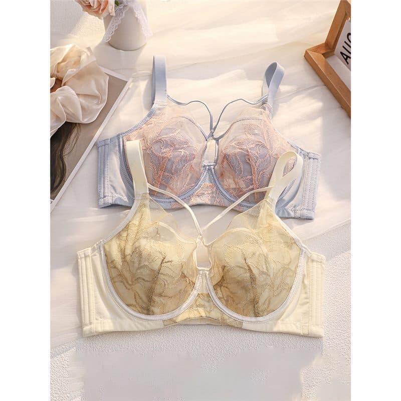 Women's Bra for Large Busts, Minimizing, Thin, Soft Underwire, Lace, Plus Size, Adjustable, Side Shaping, Anti-Sagging