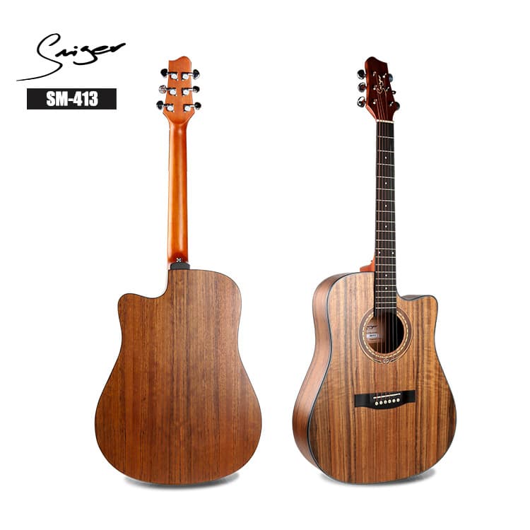 41-inch Folk Acoustic Guitar SM-413 All-Walnut Folk Guitar Factory Wholesale Acoustic Guitar