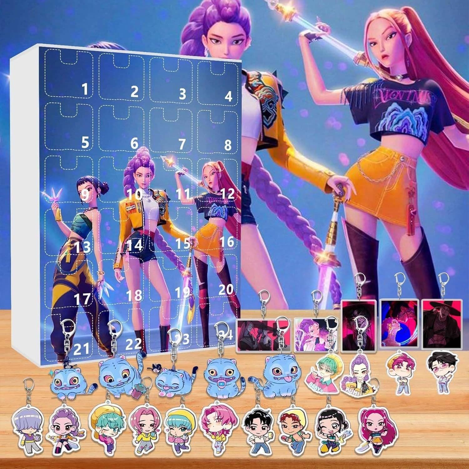 Cross-border KPOP Demon Hunter Girl Group Christmas Countdown Calendar Blind Box, Backpack/Car Keychain Acrylic Charms