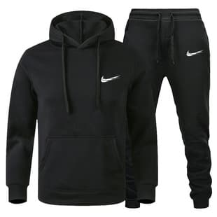 Cross-Border Men's Sweatshirt Set European American Casual Sportswear Winter Fleece Trendy Hoodie Men's Sweatpants