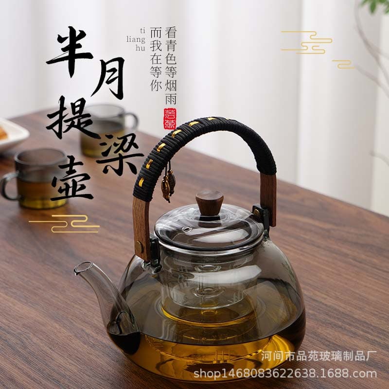 2024 New Glass Teapot for Boiling Tea, High-Temperature Resistant All-in-One Brewer, Electric Hob Kettle for Home Use