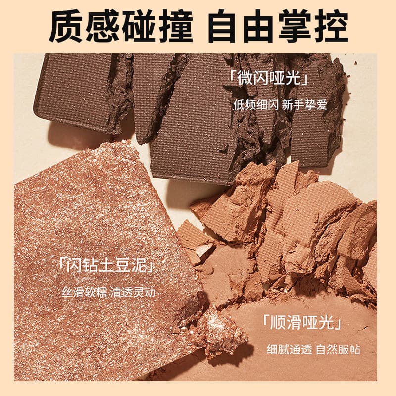 Xieruigemeng Nine-Color Eyeshadow Palette Earth Tone Matte Orange Brown Shimmer Burst Nine-Color Chocolate Warm Brown Eyeshadow