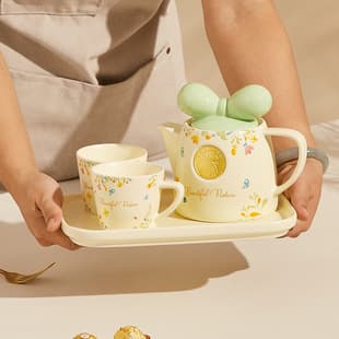 Ins Teapot Ceramic Home Creative Patch Small Fresh Kung Fu Flower Tea Pot Cute Heat-Resistant Filter Cold Water