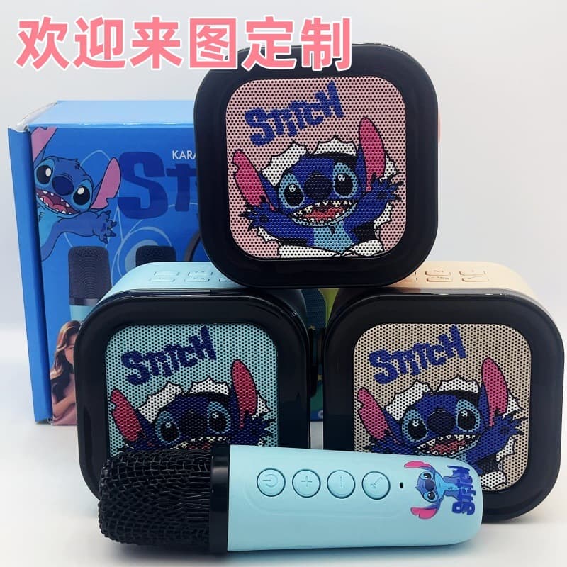 Popular Stitch Microphone Audio Microphone Children's K Song Bluetooth Singing Wireless Flash Cartoon Audio Gift