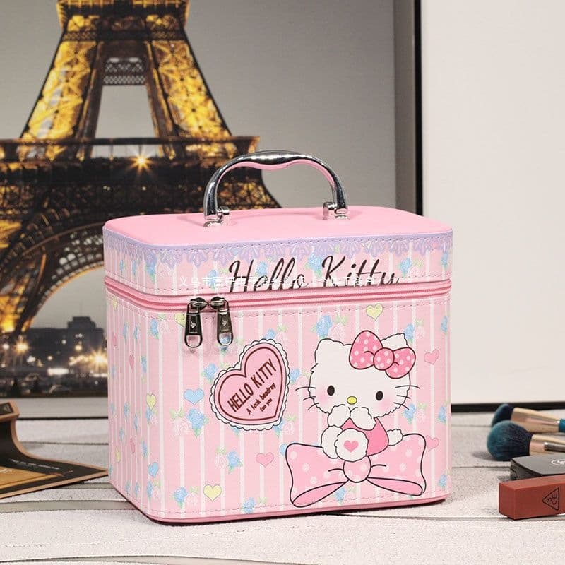 2021 New Makeup Case Large Capacity Cartoon Girly Korean Portable Makeup Case Handheld Skincare Storage Box