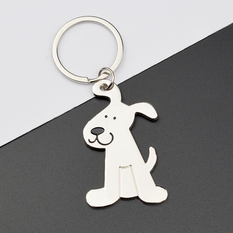 Metal key chain glossy dog key chain cat personalized pet dog key chain key accessories pendant small gift