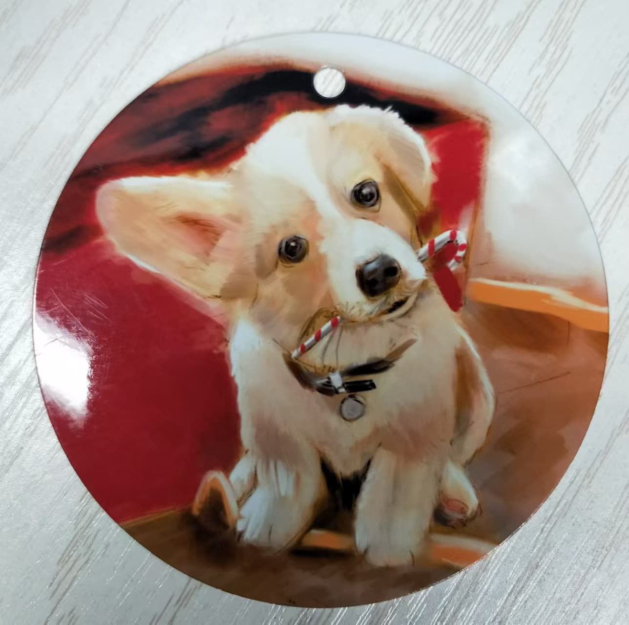 Cross-border in-stock heat transfer Christmas ornament, heat transfer round disc, sublimation round disc, DIY heat transfer round disc ornament