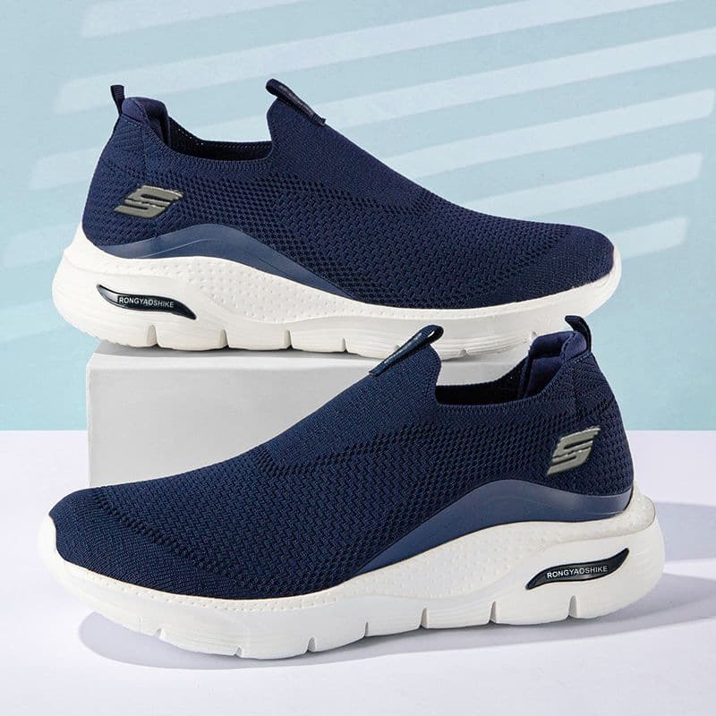 Men's Classic Outdoor Flyknit Mesh Walking Shoes, Lightweight Casual Sneakers for Summer, Breathable and Comfortable
