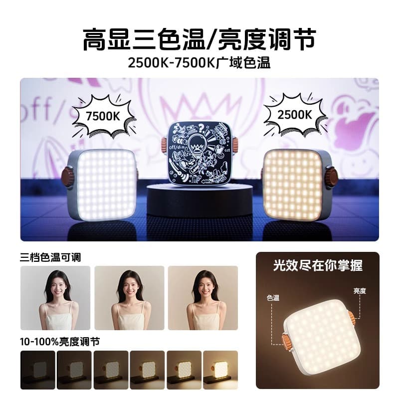 Mini Portable Pocket Fill Light for Live Streaming, Outdoor Photography, Camera Lighting