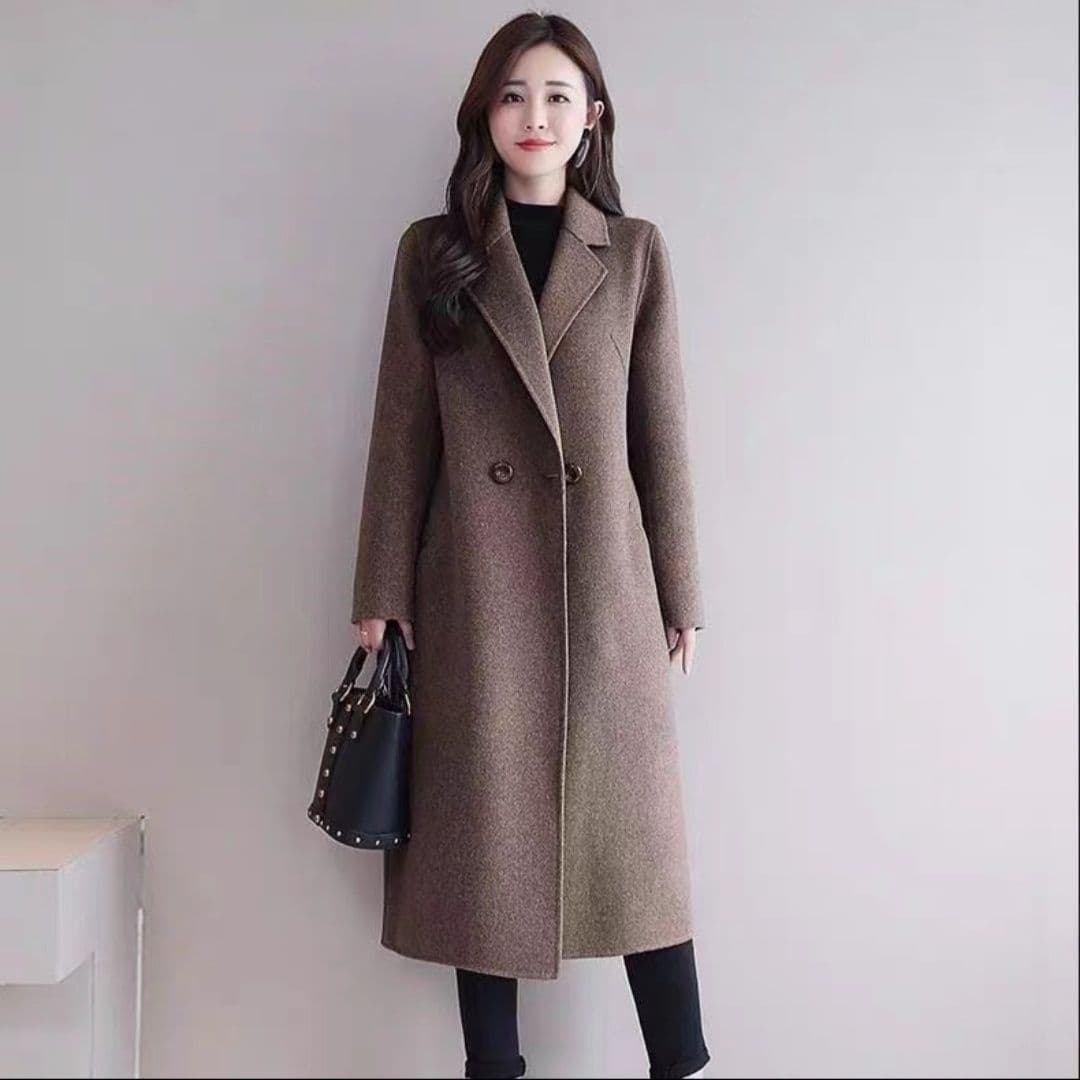 Cross-border foreign trade autumn and winter new style dragon and phoenix woolen coat for women mid-length knee-length loose slimming high-end woolen coat