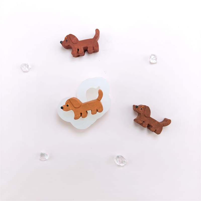 Dachshund dog pinch music silicone mold, ready for making pinch music manual molds, in stock now
