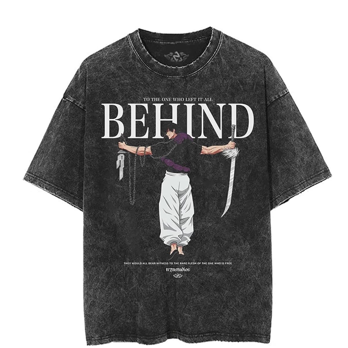 Jujutsu Kaisen Spell Return Brand Yong Berserk Sword Wind Legend Washed Batik Short Sleeve T-shirt Trendy