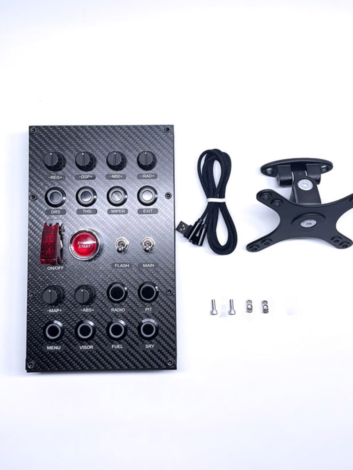 SIMDT racing simulator center console box, Eurocargo button box, carbon fiber hub