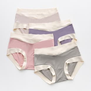 Modal Seamless Maternity Underwear, Low Waist, Tummy Support, Plus Size for Early, Mid, Late Pregnancy and Postpartum