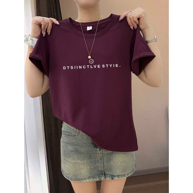 Crew Neck Pure Cotton Short Sleeve T-Shirt for Women 2026 New Korean Style Fashionable Slimming Age-Reducing Base Layer Top