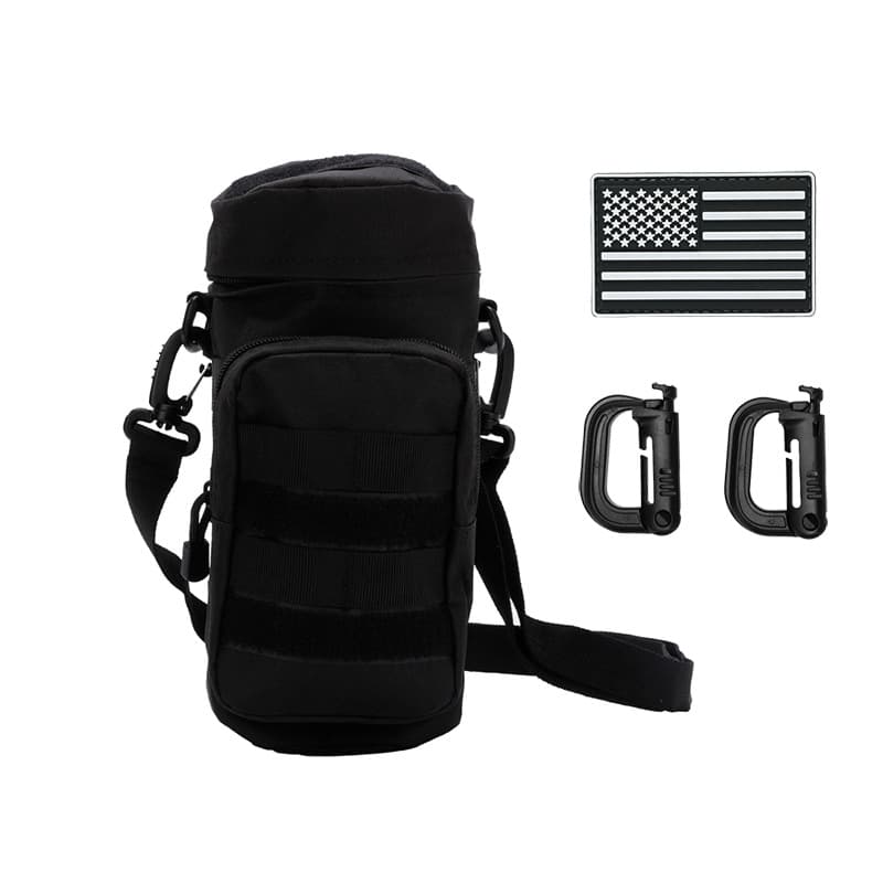 Outdoor Water Bottle Bag Cup Phone Storage Pouch Cross-border Hot Sale Water Bottle Crossbody Strap Shoulder Bag with Flag Functional Buckle