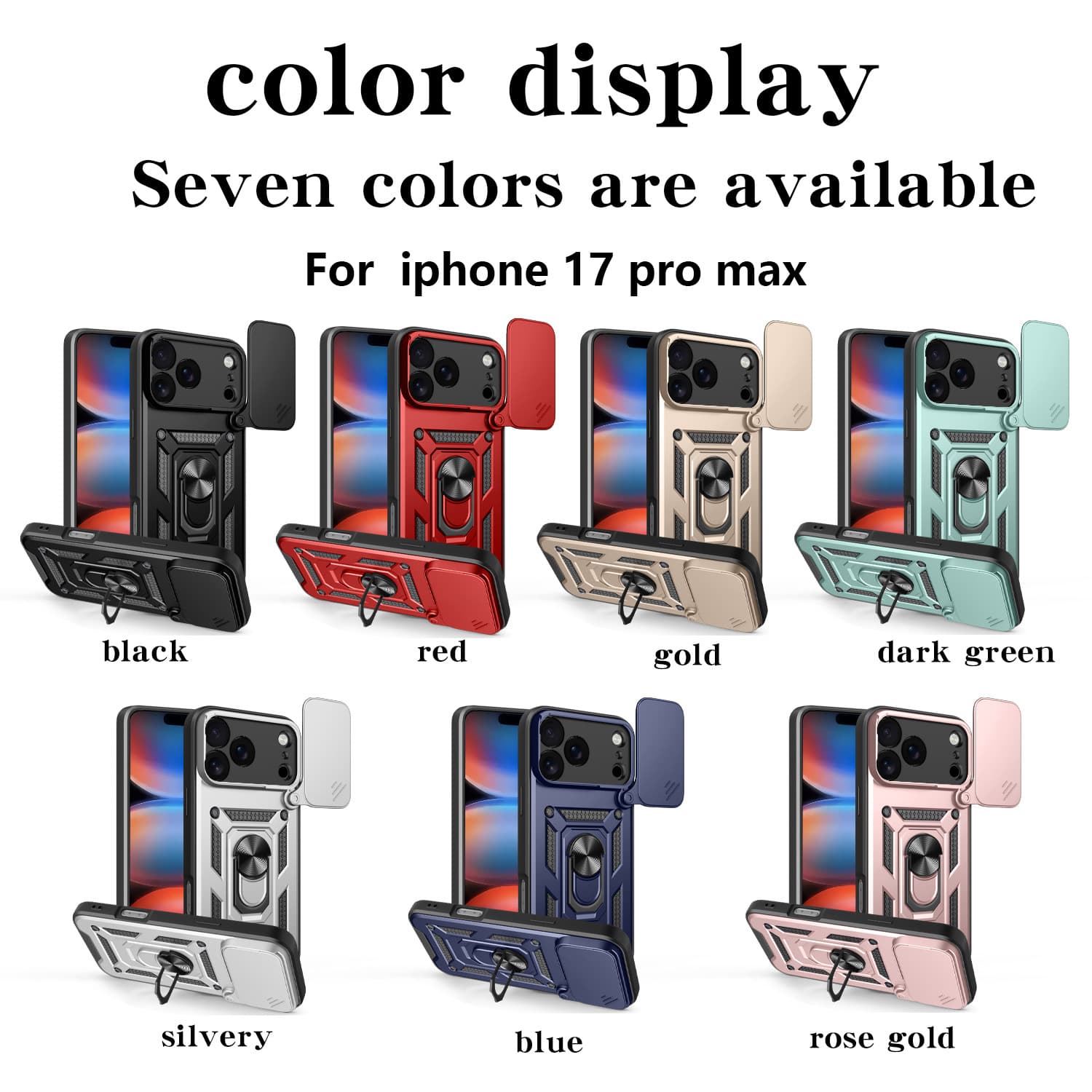 Military-grade drop-proof sliding window full-body hard case for iPhone 17 Pro Max, new style, compatible with iPhone 16 Plus