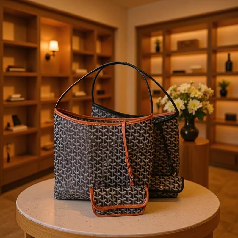 Cross-border Goya 2025 New Hobo Dog-Tooth Bag Tote Bag Genuine Leather Parent-Child Underarm Bag Handbag Shopping Bag