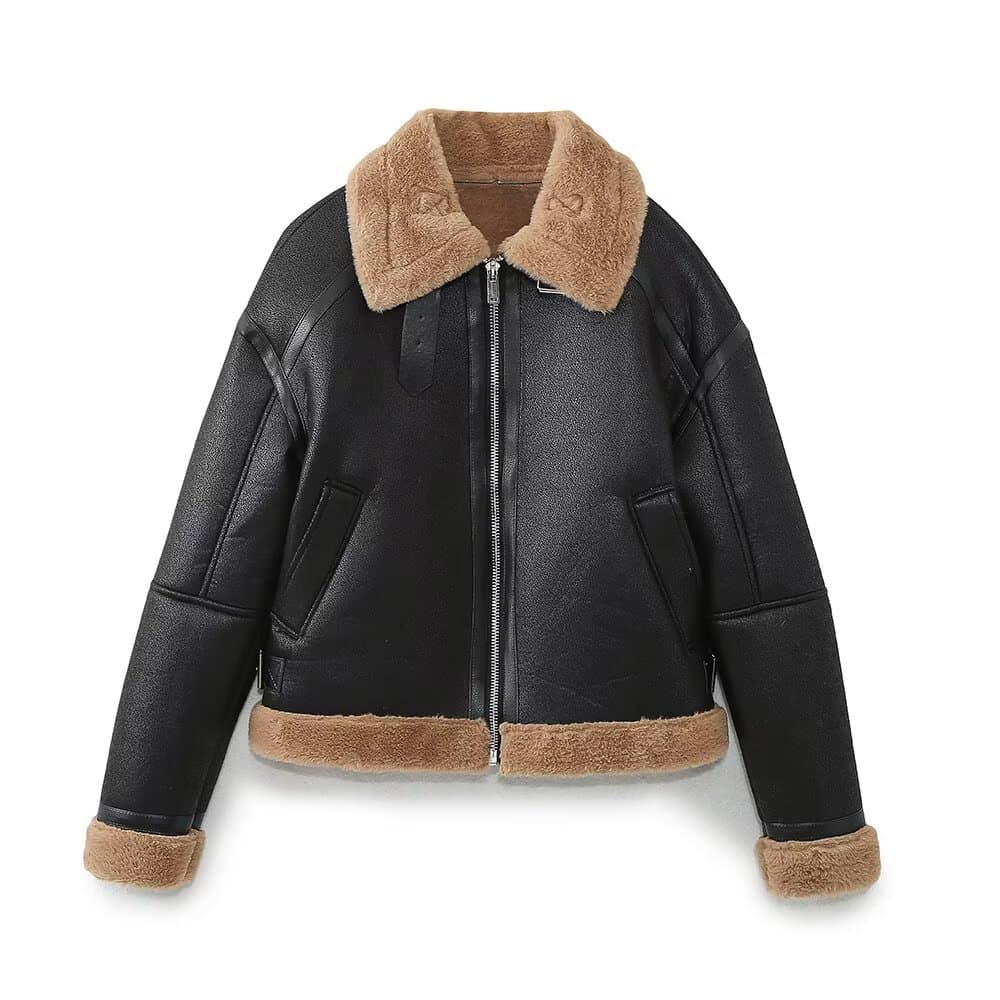 TAOP&ZA women's 2026 spring new style European and American style lapel long-sleeved double-sided short jacket 631824