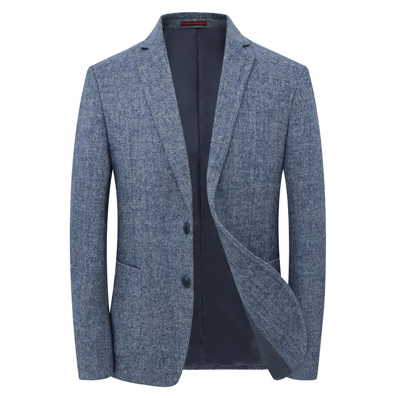 Luxury Fashion Men's Wool Suit Jacket Autumn Winter New Men's Woolen Blazer Father Coat