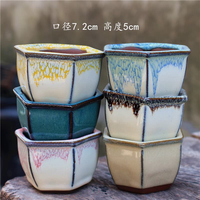 Wholesale Ceramic Succulent Pots, Coarse Pottery Large Succulent Pots, Yixing Purple Clay Small Succulent Pots