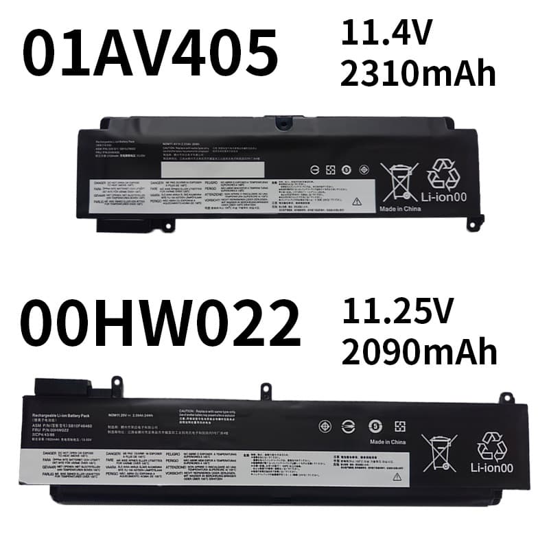 Compatible with Lenovo 01AV405 (short) and 00HW022 (long) laptop batteries for T460S, T470S, and T480S models.